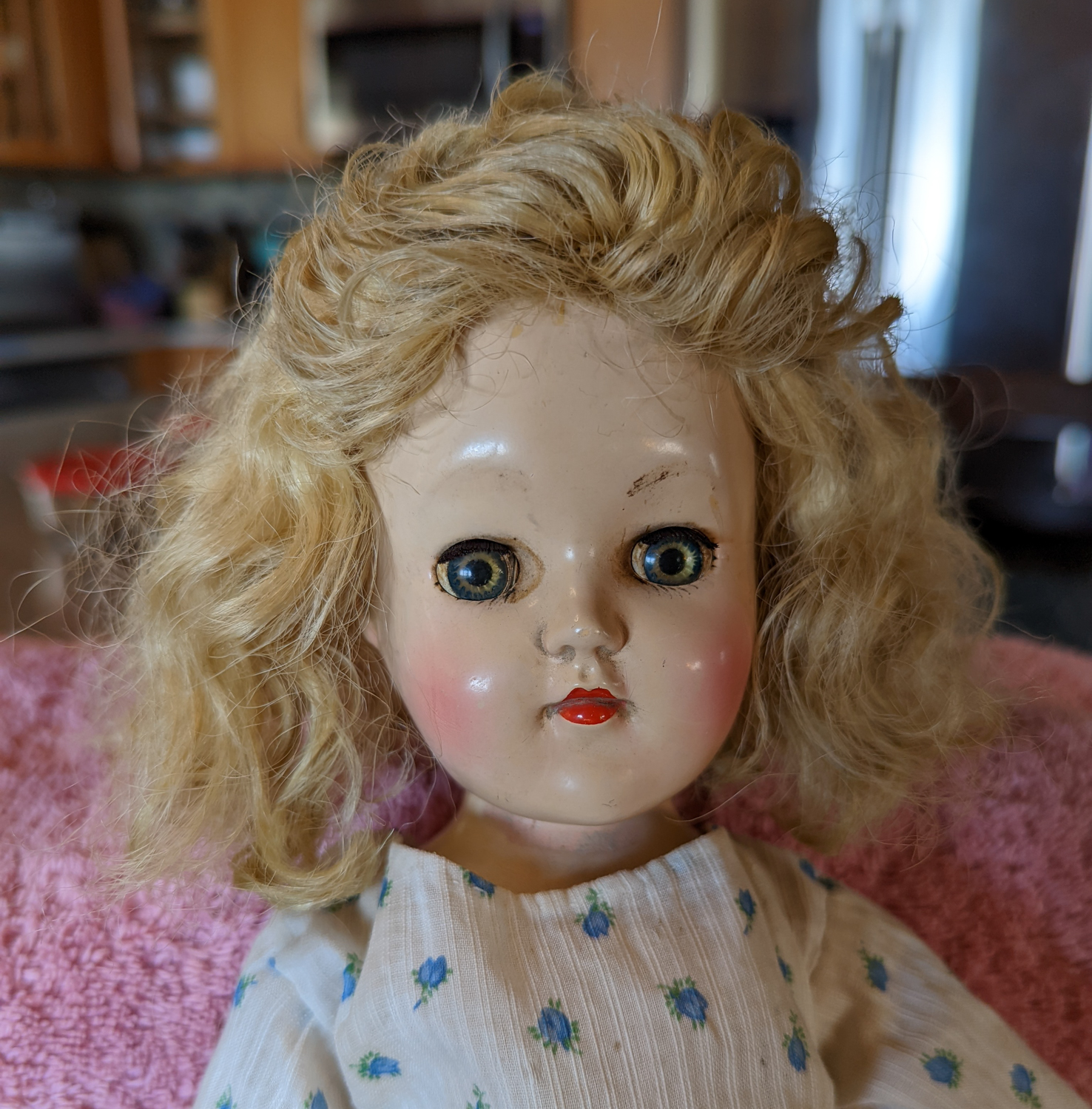 Toni with tamed hair.